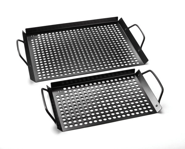 Outset 76375 Shrimp Cast Iron Grill and Serving Pan , Black