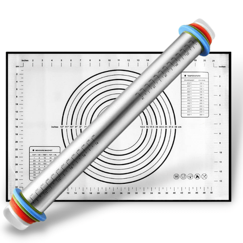 Rouleau à Pâtisserie, Rouleau à Pâtisserie Antiadhésif, Rouleau à Pâtisserie  Fondant, Rouleau Patisserie Ajustable avec Anneaux Amovibles pour Pizza,  Pâte, Biscuit, Cookie, Pâtisserie, 22cm : : Cuisine et Maison