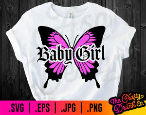 Download Baby Girl Butterfly SVG - TheCraftyDrunkCo