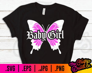 Download Baby Girl Butterfly SVG - TheCraftyDrunkCo
