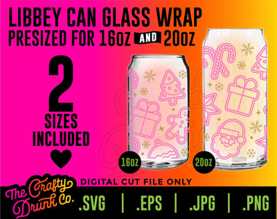 GLASS CAN TEMPLATES  16oz and 20oz Can Glass Wrap Templates