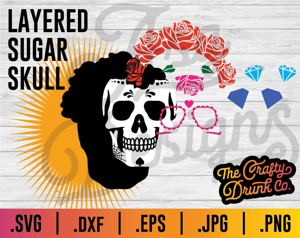 Download Roses Sugar Skull Svg Dia De Los Muertos Thecraftydrunkco