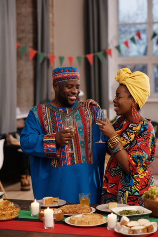 Man and woman in African attire