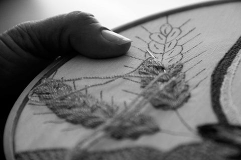 Embroidery in progress