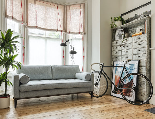 Grey linen sofa