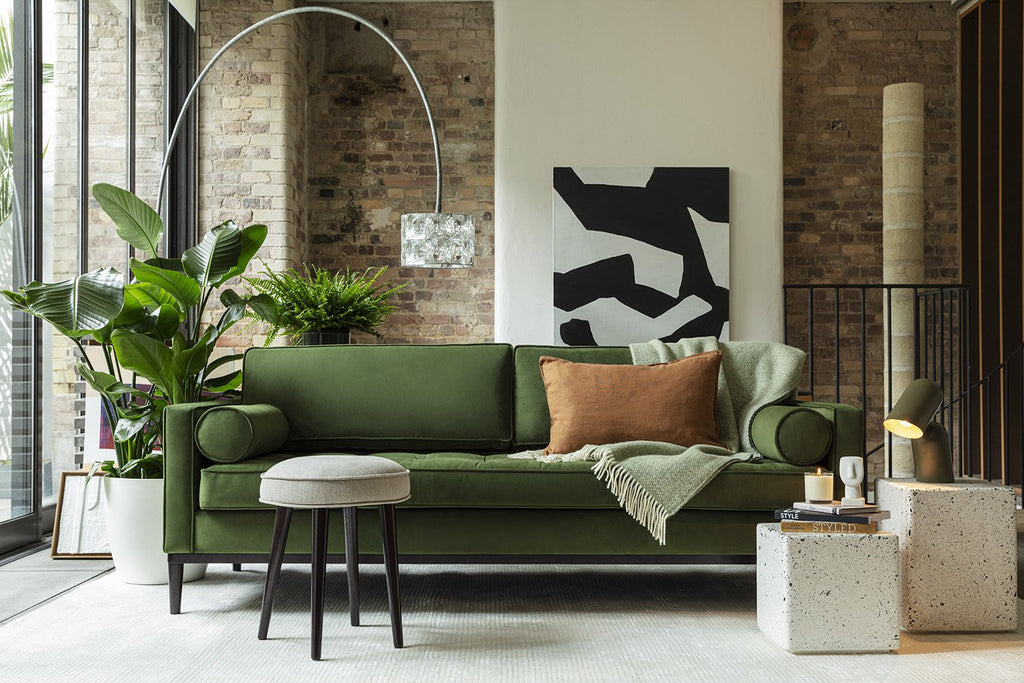 Green velvet sofa - Swyft Model 01