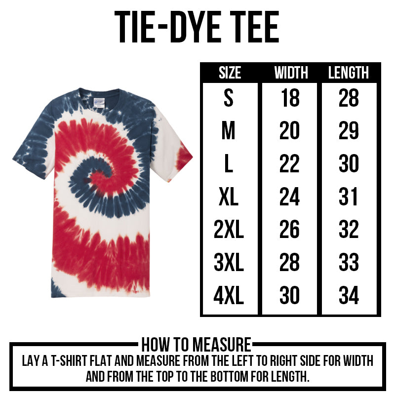 TIE DYE TEE Size Chart