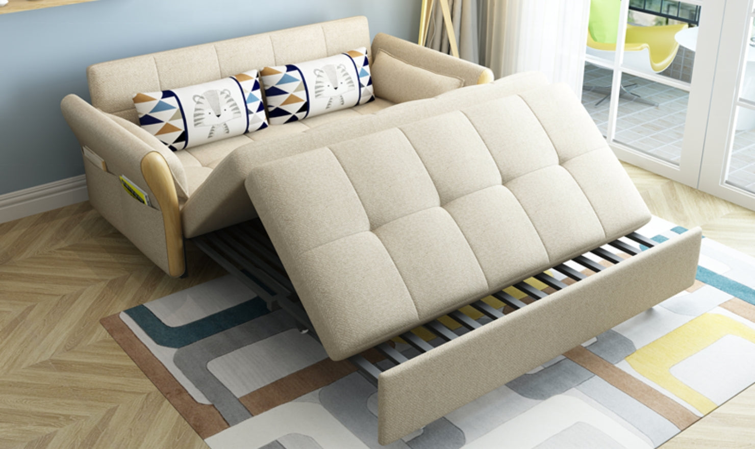 TIPS TO TAKE APART A SLEEPER SOFA FOR MOVING - Fold up the bedframe again