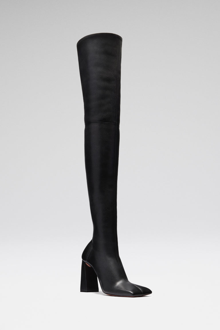 MARINE STRETCH THIGH HIGH BOOT - Amina Muaddi - Official Site