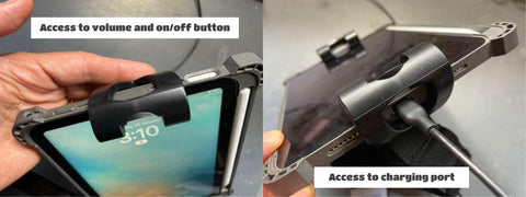 iPad mini 6 cooling case in MyClip still has access to the buttons and charging port