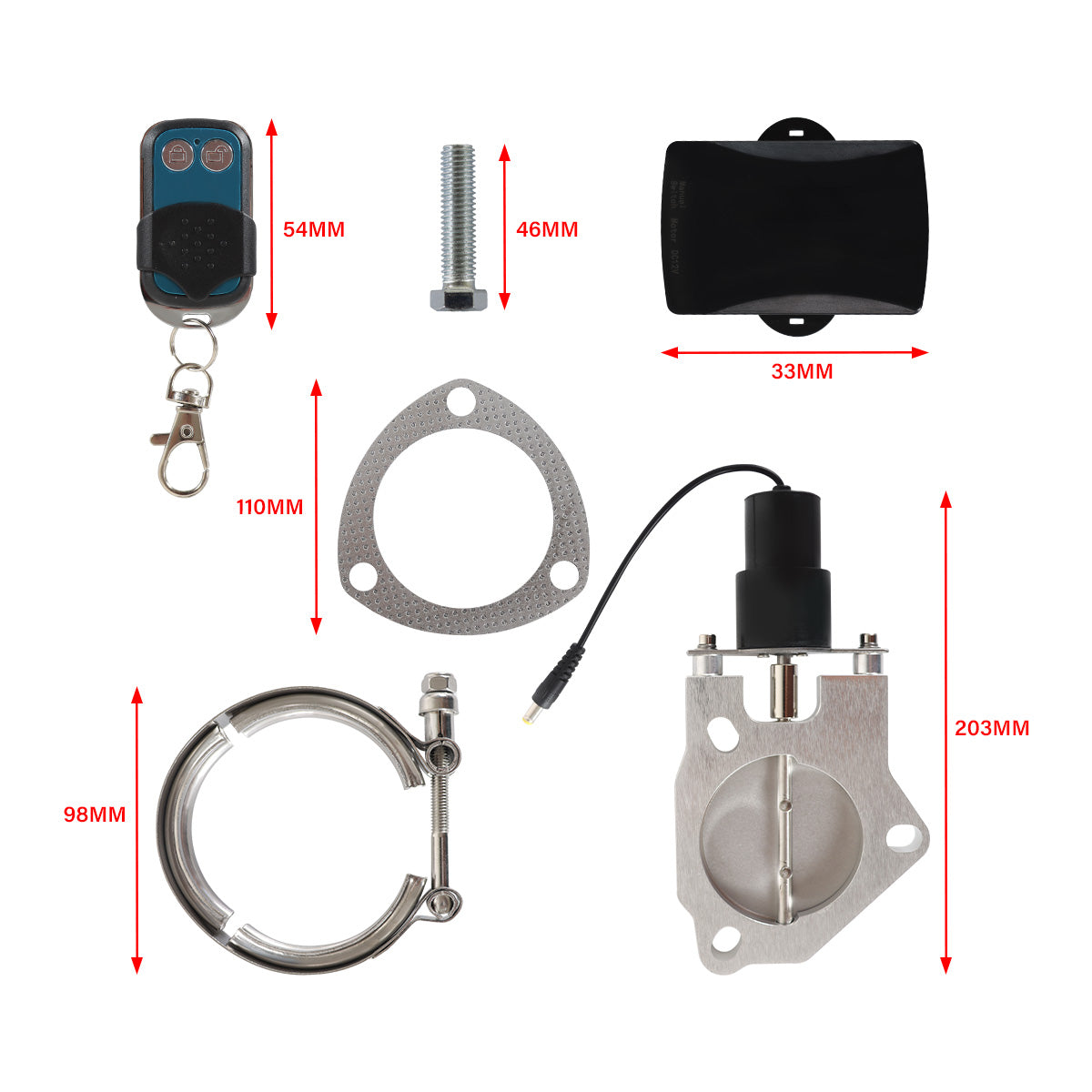 QMP-P09L0008 Electric Exhaust Cutout with Remote Switch