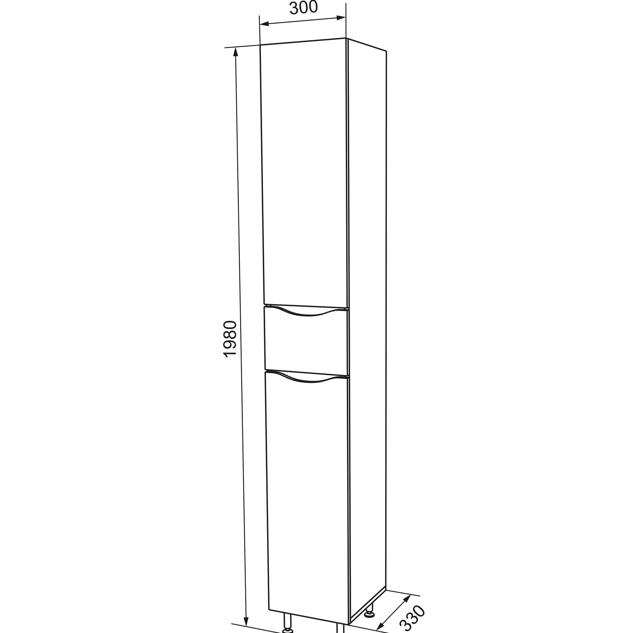 Пенал glass 150 подвесной белый