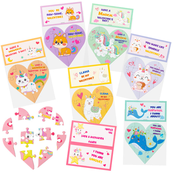 Valentines Day Gifts for Kids 24PCS Valentines Cards Heart-Shape