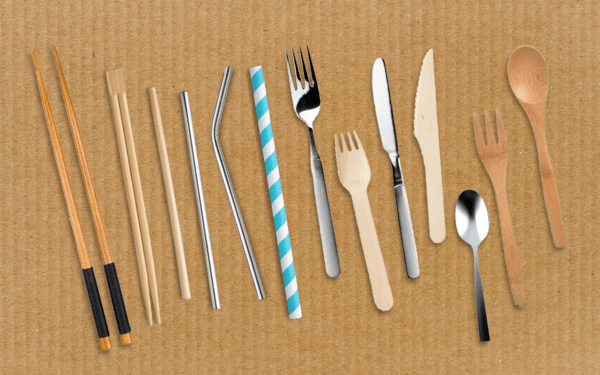 Eco Friendly Gifts, Bamboo Cutlery Set Metal Straws Zero Waste