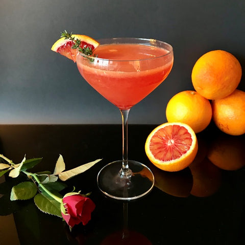 Head Over Heels Valentines Gin Cocktail Blood Orange Prosecco