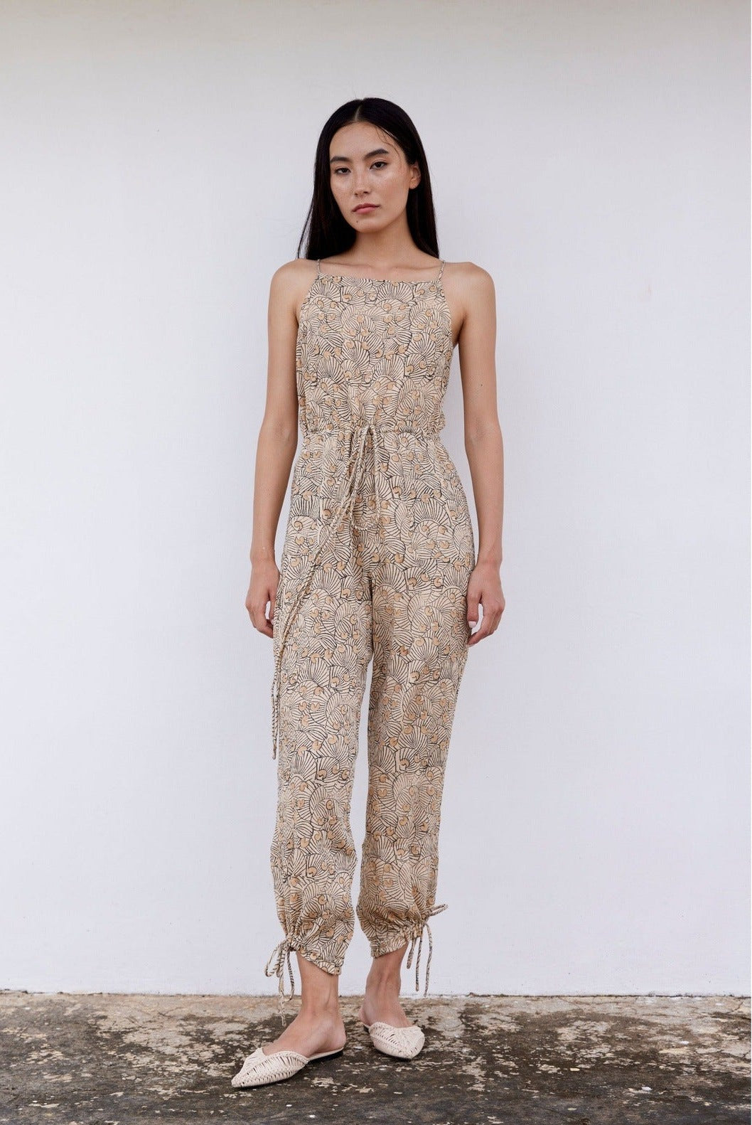 Image of Hand-Printed Simané Jumpsuit (Desert Sand)