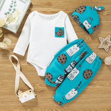 Load image into Gallery viewer, Gifts by LoriBaby Graphic Waffle-Knit Bodysuit and Printed Pants Set
