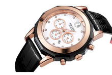 Load image into Gallery viewer, Gifts by LoriWomen&#39;s Luxury Leather Strap Water Resistant Stop Watchescanadiantire, faire, jcpenny, kohl&#39;s, macys, marshalls, next, nordstrom, ross, target, tjmax, walmart, Watches, wish, wootWatches