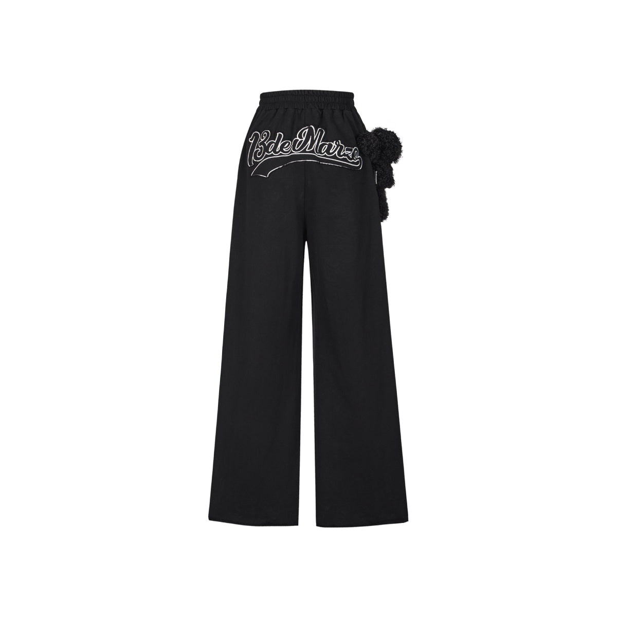 13De Marzo Embroidery Logo Wide Leg Pants Black