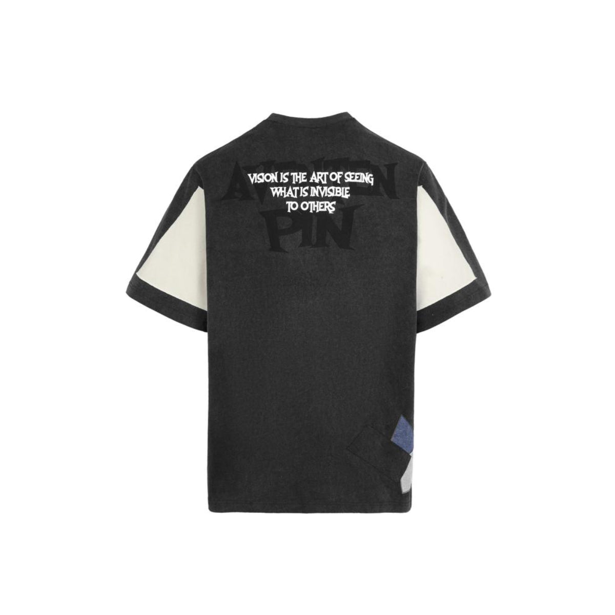 Aventen Pin Fake-2-Piece Logo Patch Tee Black