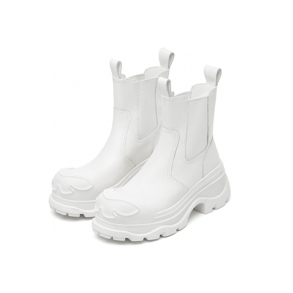 SugarSu Rubber Sole Chelsea Boots White