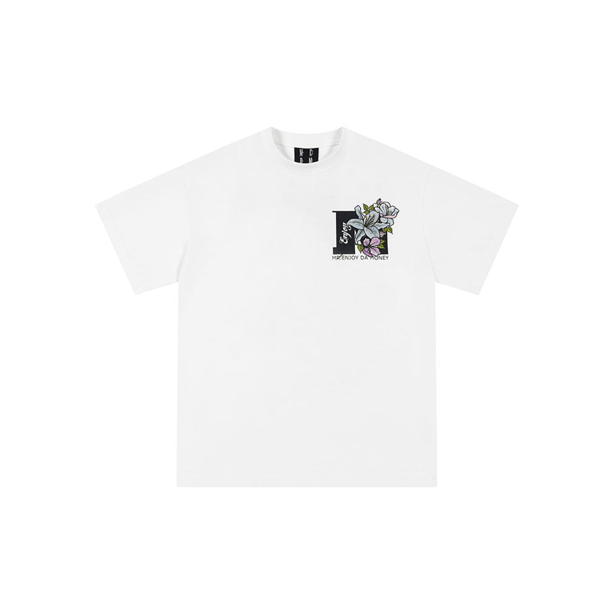 MEDM Back Embroidery Logo Tee White