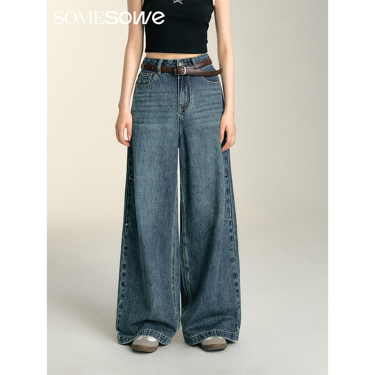 SomeSowe Punk Vintage Straight Leg Jeans