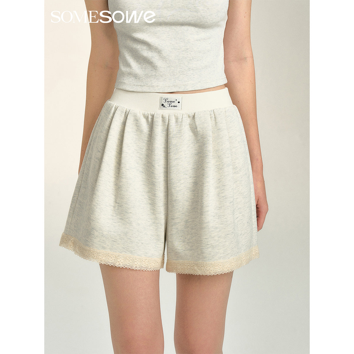 SomeSowe Lace Edge Patchwork Shorts