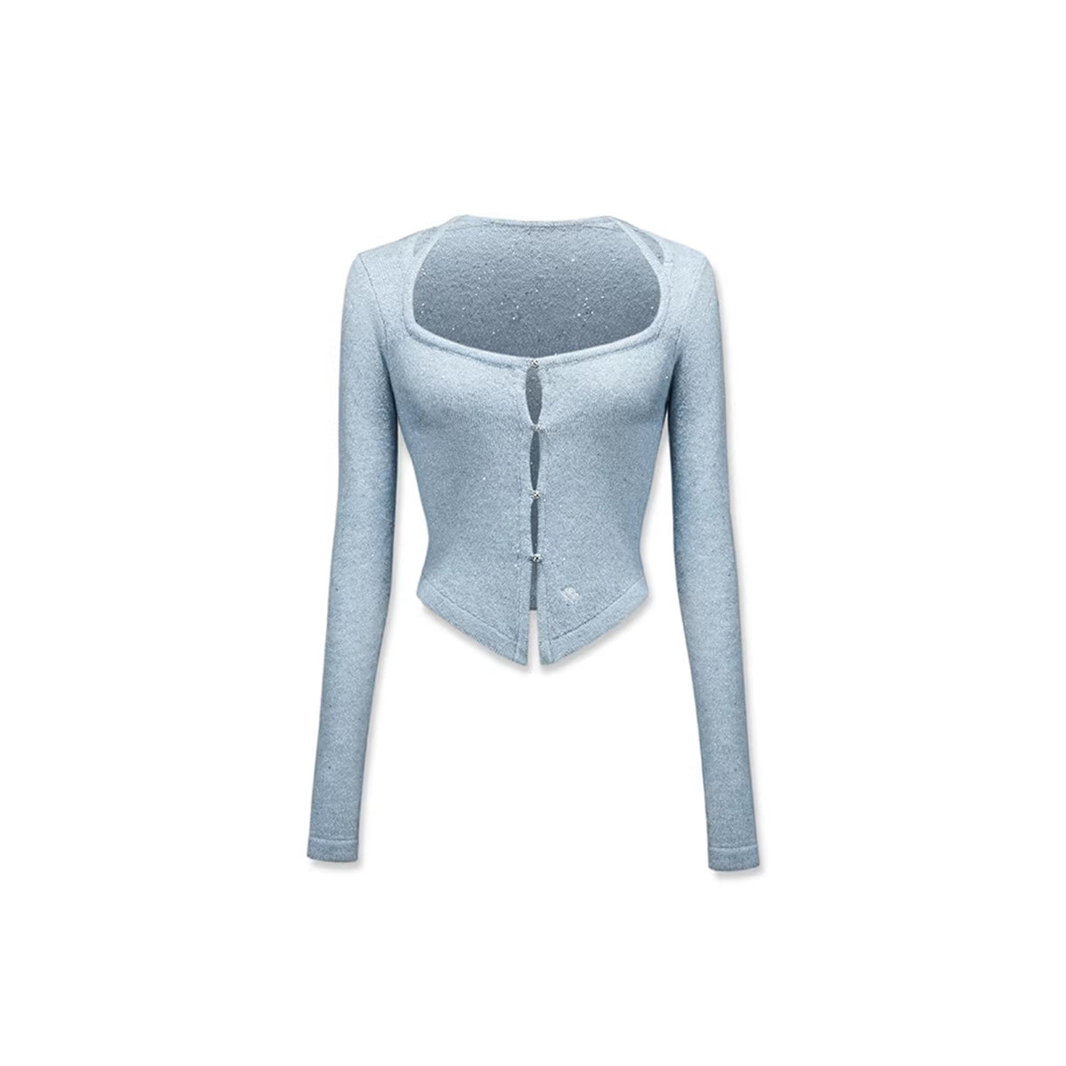 NotAwear Square Neck Slim Hollow-Out Top Blue