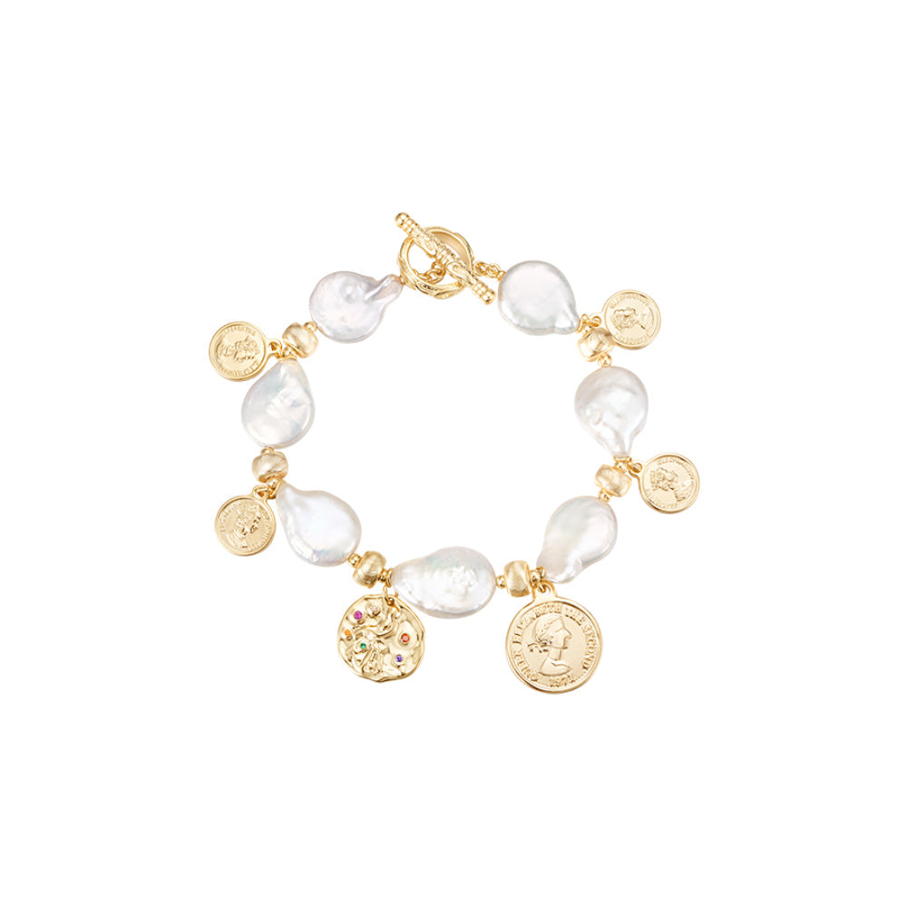 Lost In Echo Mazzy Coin Pearl Bracelet