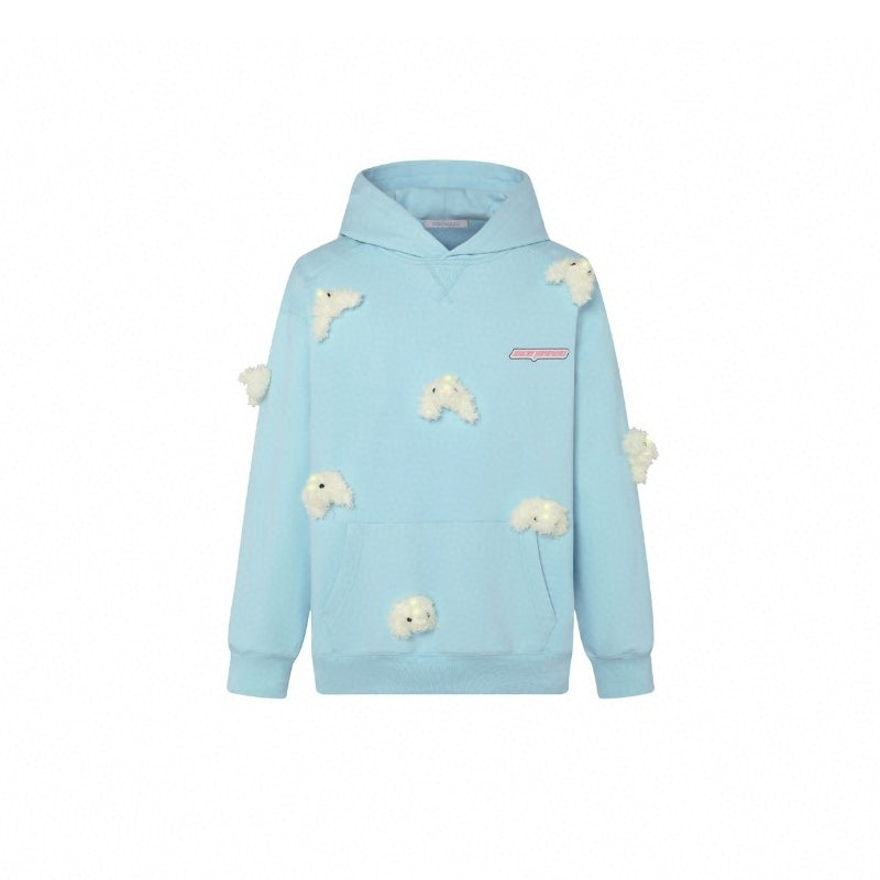 13 De Marzo Luminous Plush Rabbit Hoodie Blue