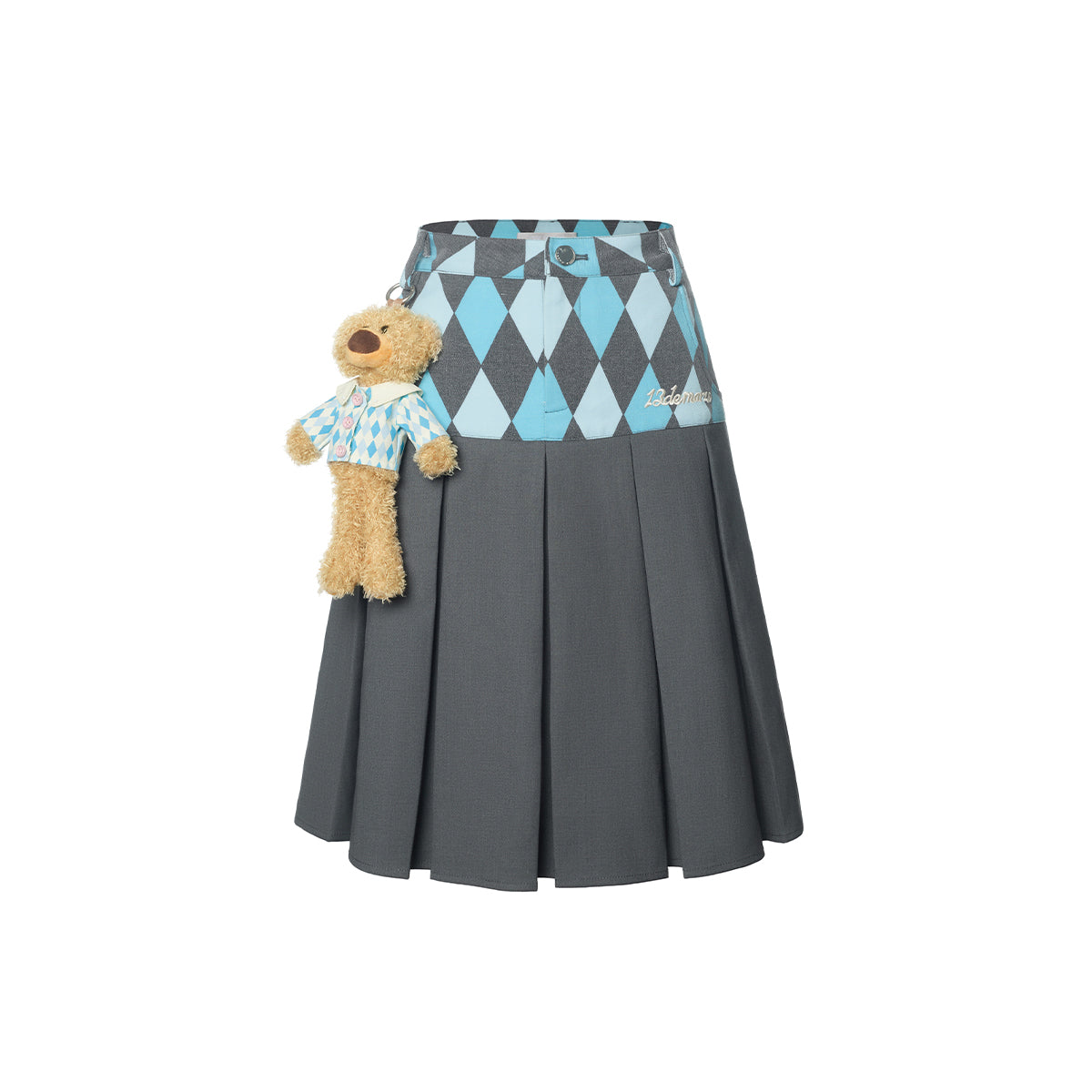 13De Marzo Diamond Checked Long Skirt