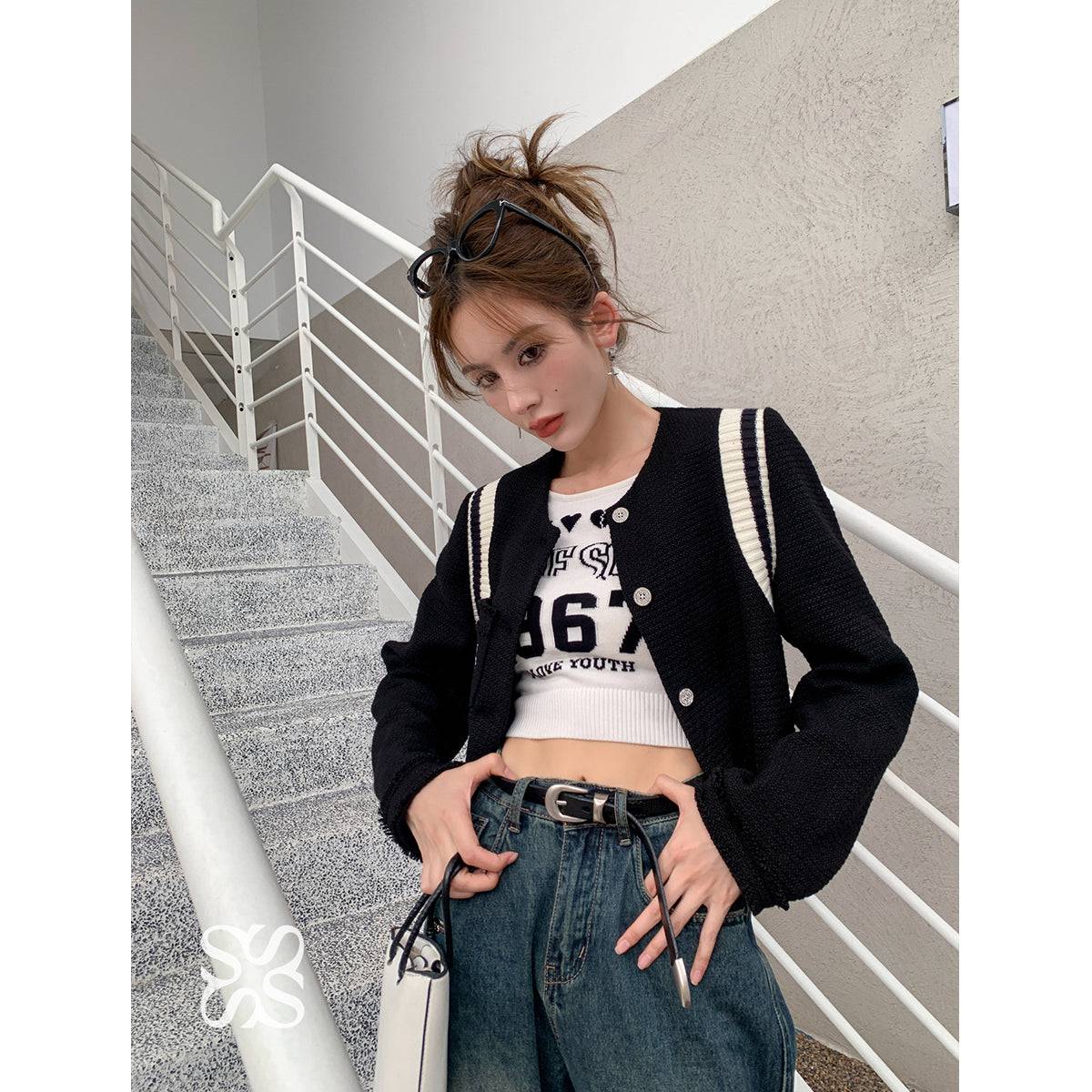 SomeSowe Embroidered Logo Color Contrast Jacket