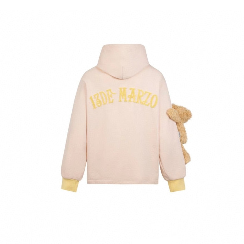 13De Marzo Bear Forearm Hoodie Cream