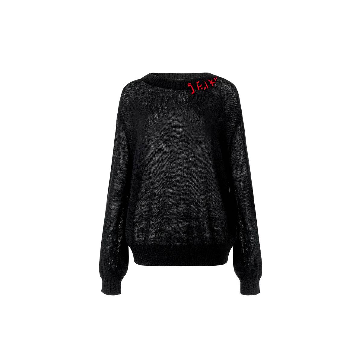 IFIK Cut-Out Mohair Knit Sweater