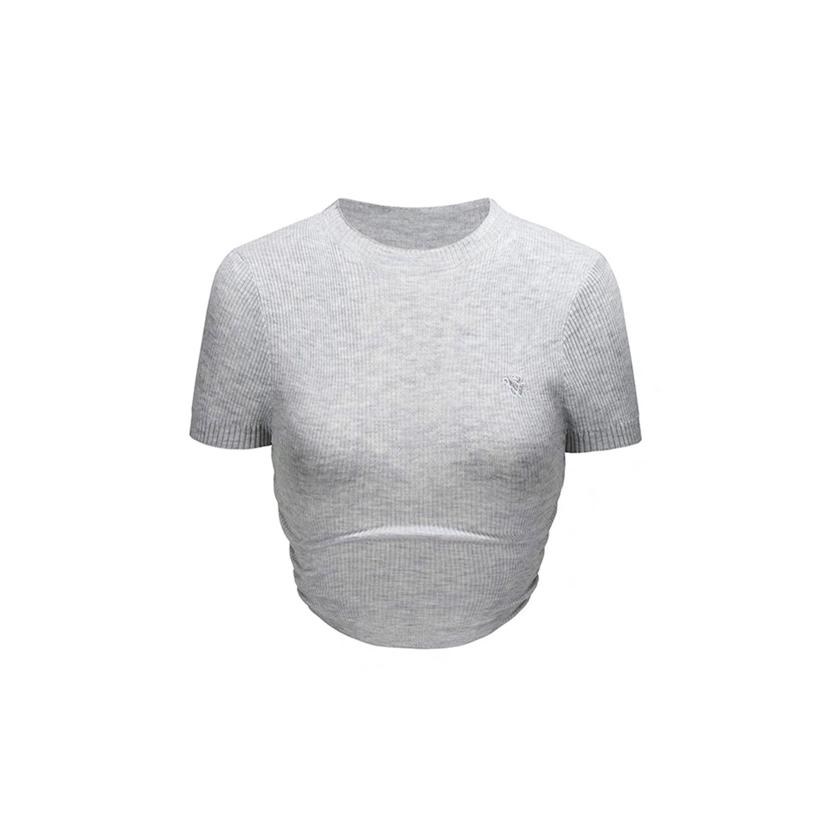 NotAwear Curved Hem Slim-Fit Crop Top Grey