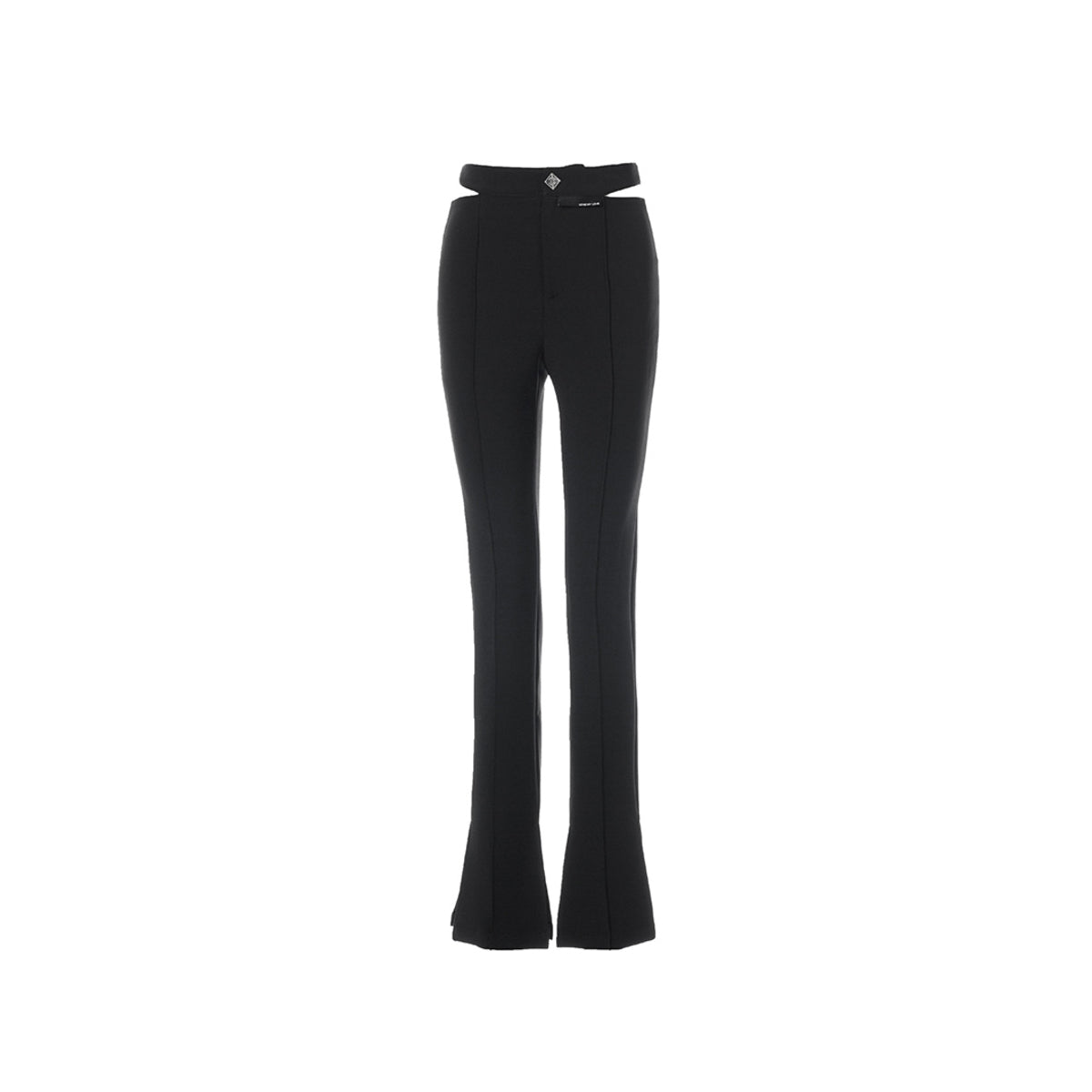 Cottia Hollow Out Slim Bootcut Pants Black