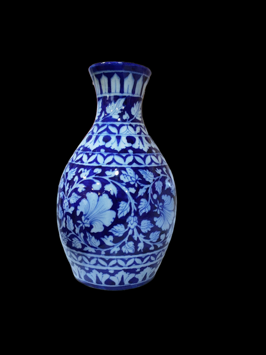 Blue Pottery Pitcher Vase