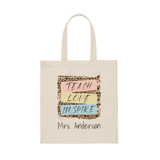 personalized tote bag, touch life bag, personalized teacher gift