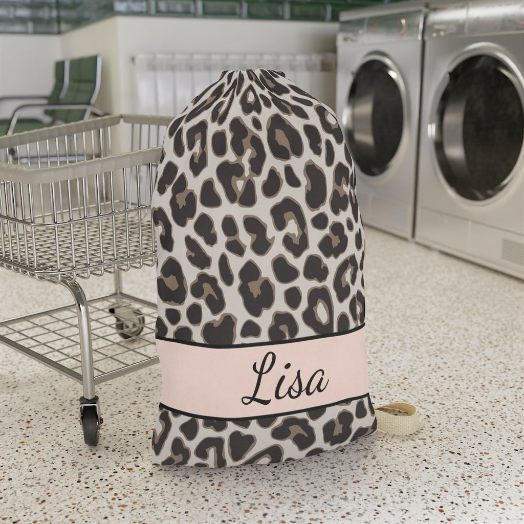 Leopard Print Laundry Tote - Personalized