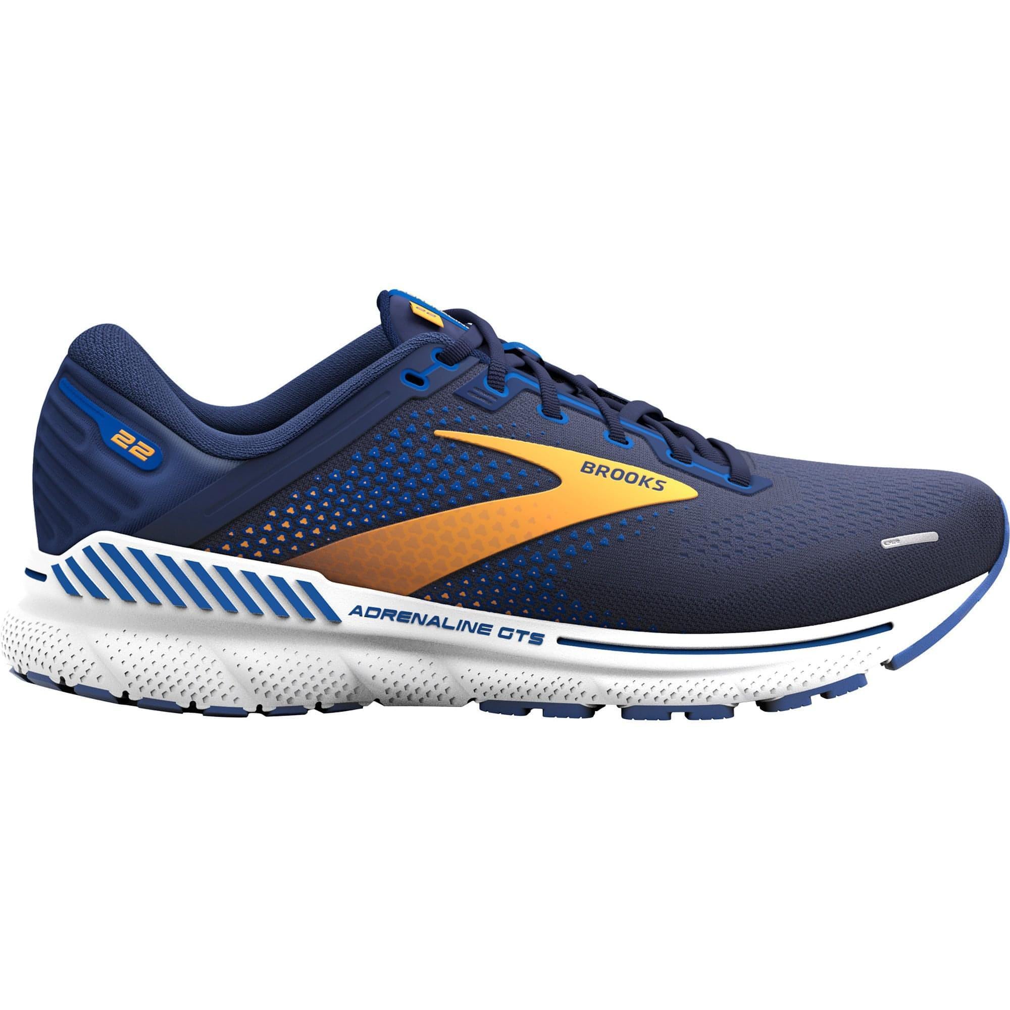 Brooks Mens Adrenaline GTS 22 WIDE FIT Running Shoes Jogging Trainers - Blue