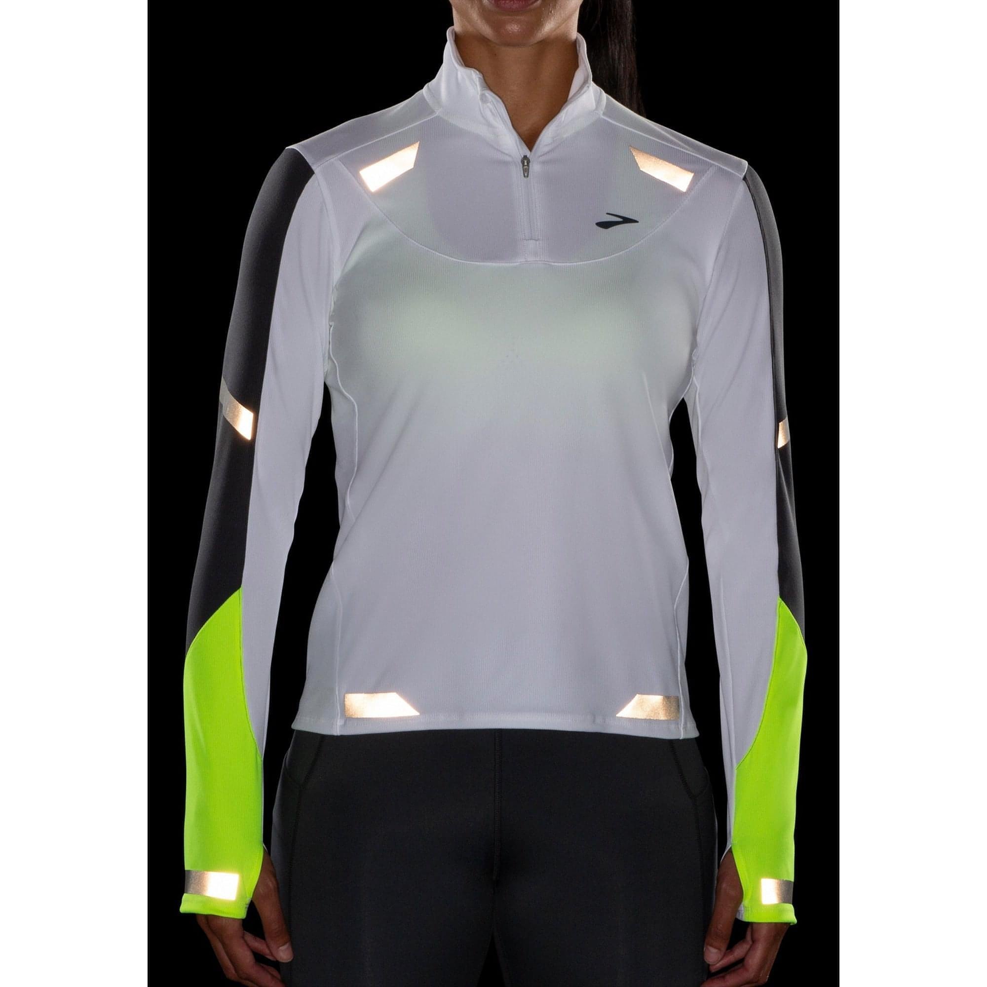 Brooks Run Visible Half Zip Long Sleeve Womens Running Top White