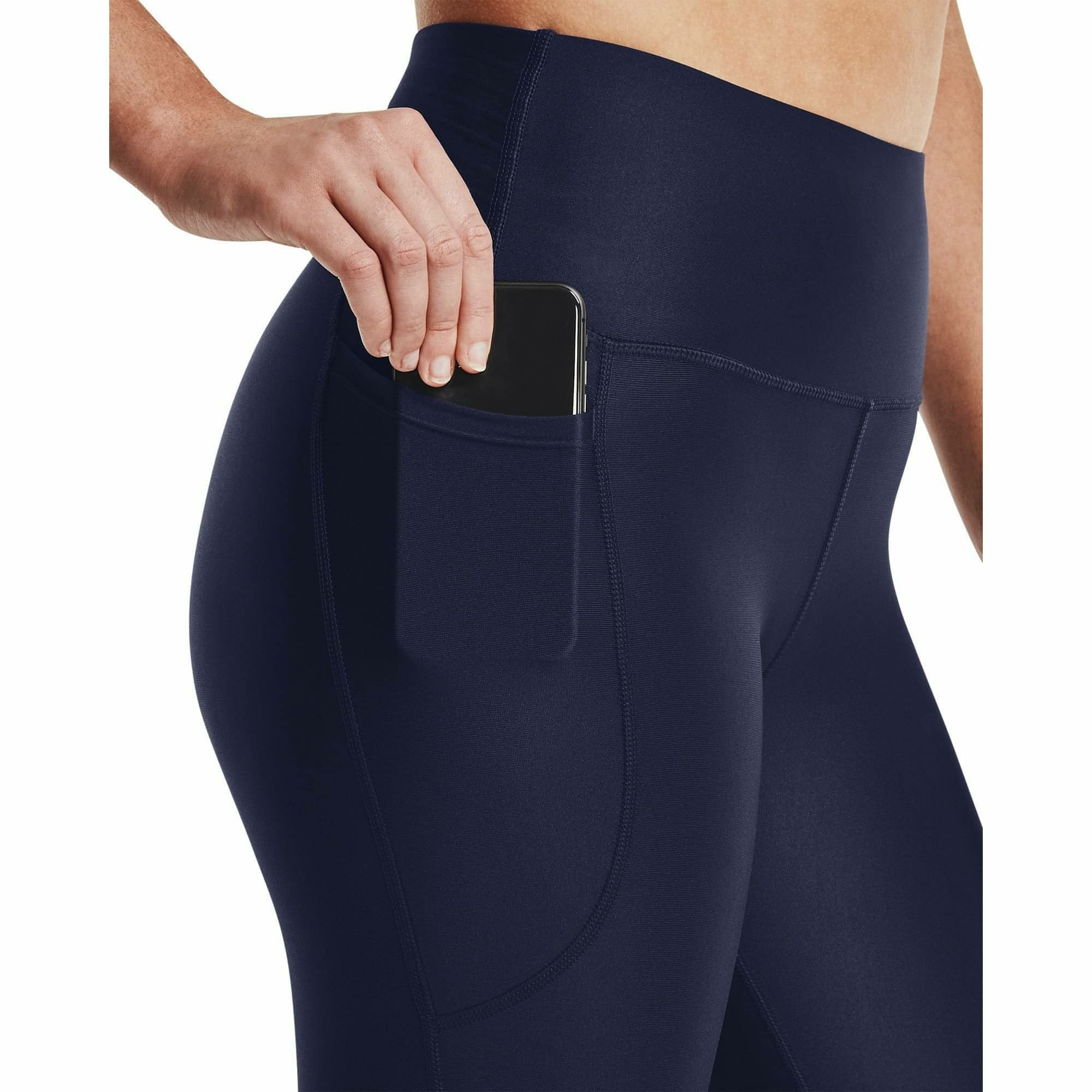 Under Armour Womens HeatGear High Rise Long Training Tights - Navy