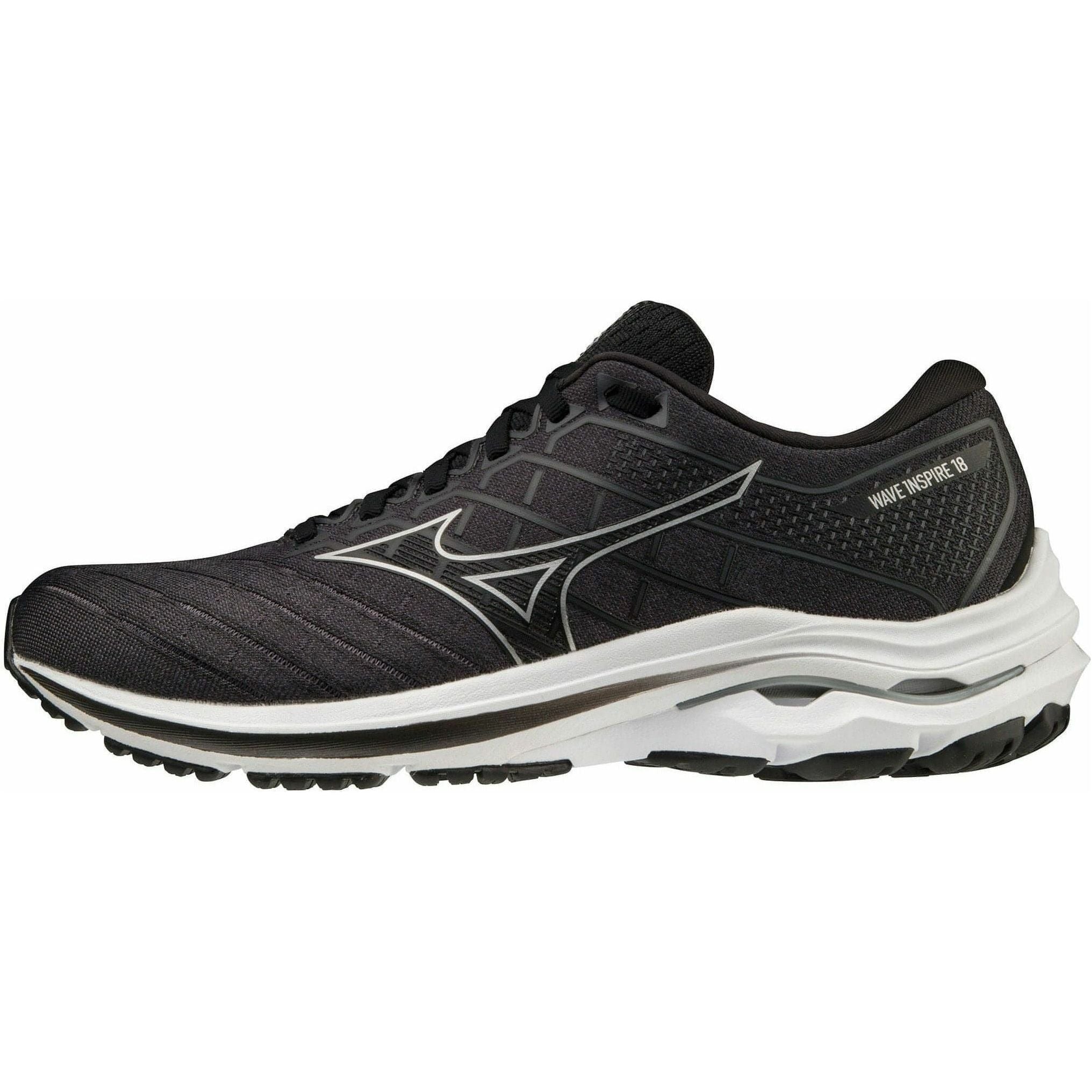 Mizuno Wave Inspire 18 WIDE FIT (2E) Mens Running Shoes - Black