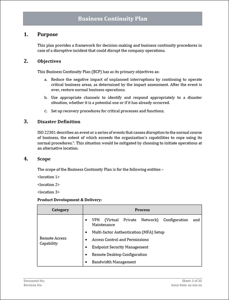 Business Continuity Plan