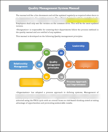 ISO 9001 Quality Management System Manual Template