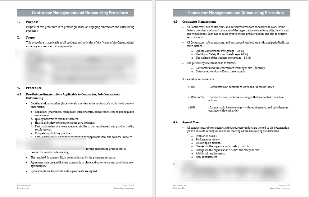 Contractor Management and Outsourcing Template