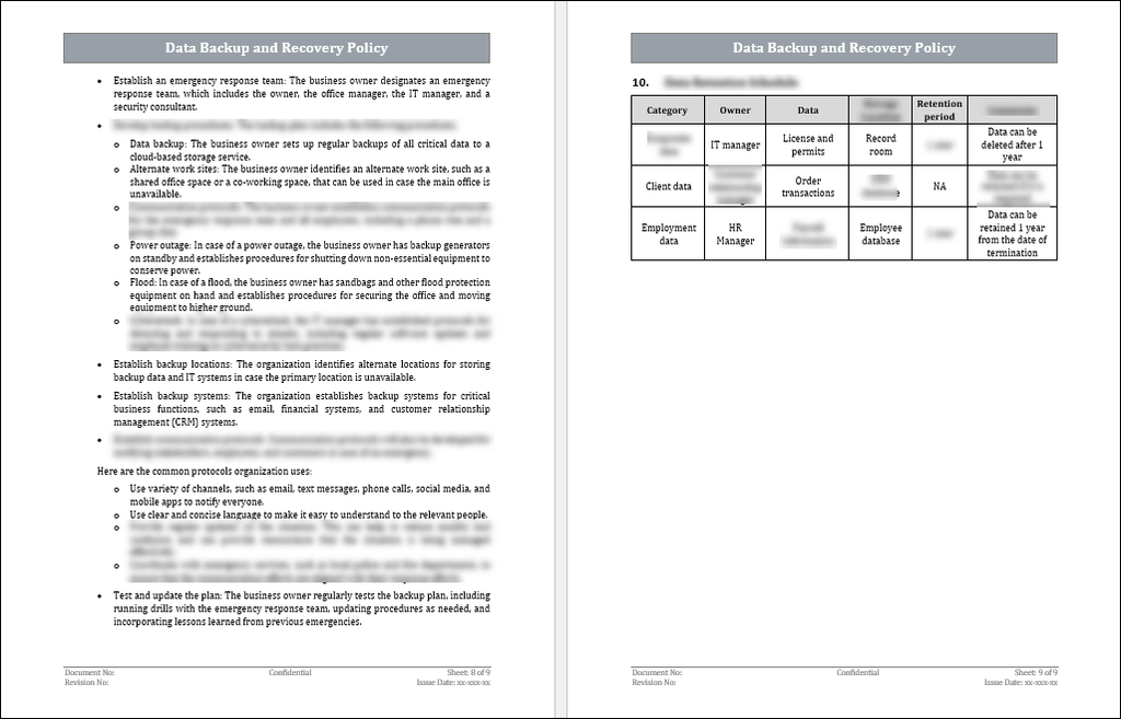 ISO 27001:2022 Data Backup And Recovery Policy Template Download