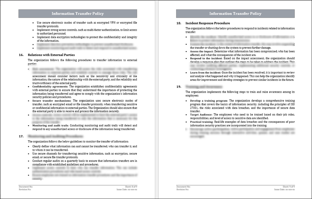 ISO 27001:2022 Information Transfer Policy Template Download