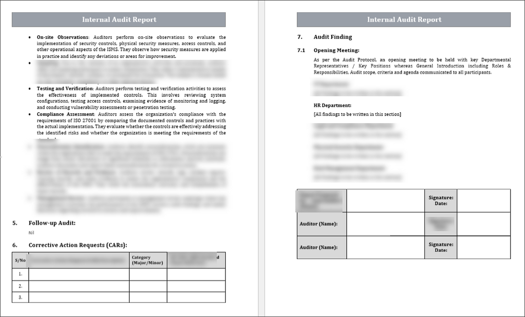 iso 27001 Internal audit report, ISO 27001:2022